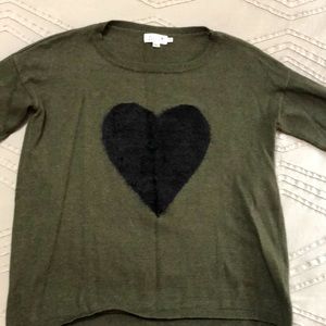 Molly Bracken Green knit Heart sweater